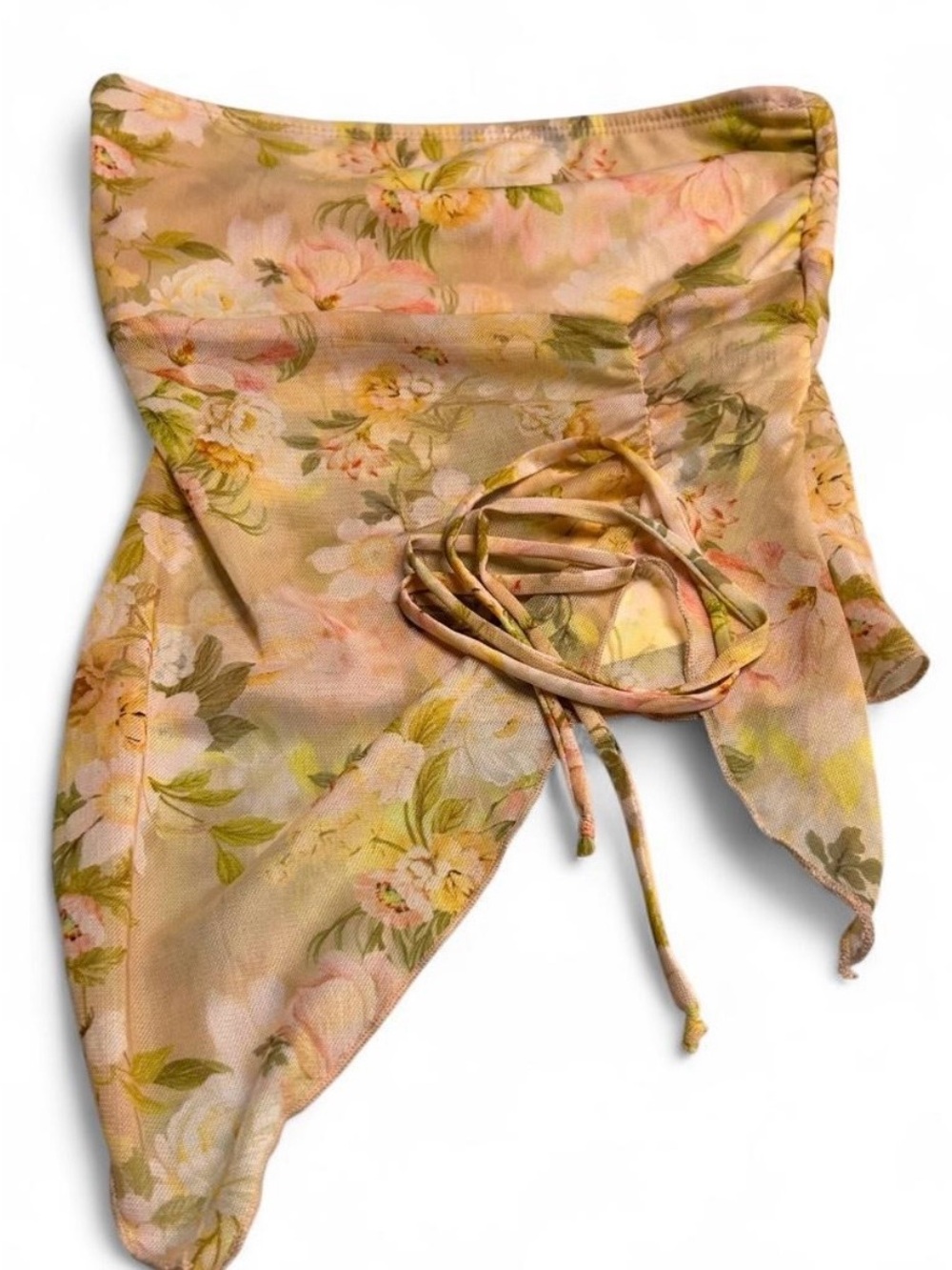 See By Chloé Peach Floral Bandana Headscarf with Ties